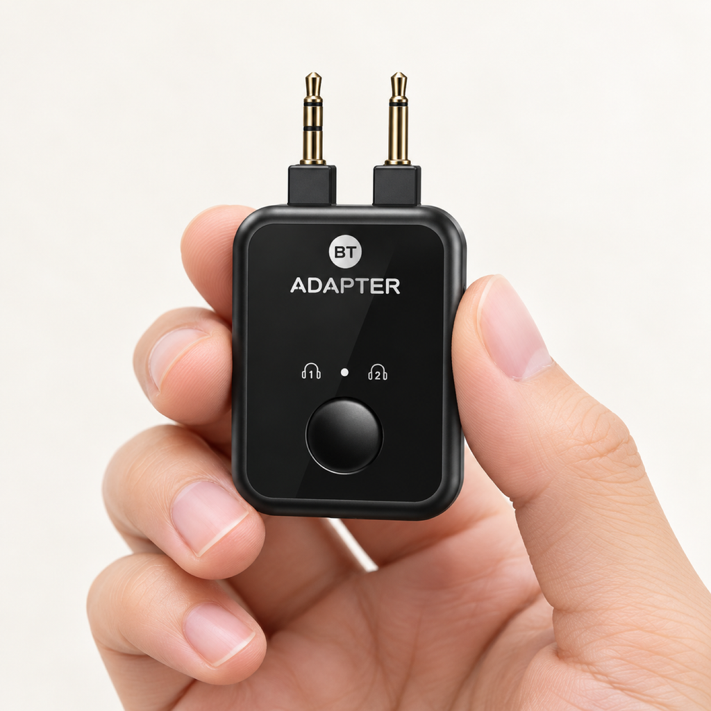 BT Adapter held between fingers to show its compact size