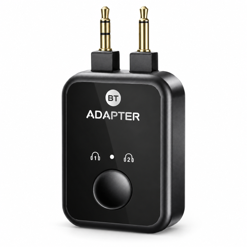 BT Adapter Bluetooth audio adapter with two gold 3.5 mm plugs